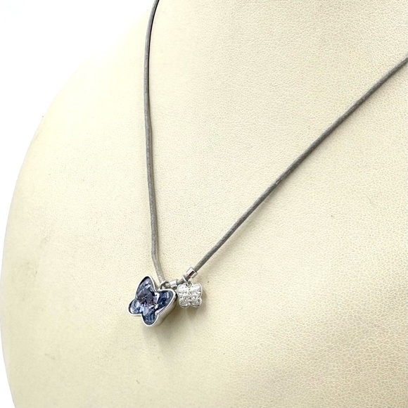 Swarovski Crystal Necklace Mini Provence Lavender Butterfly Necklace NWOT - Picture 4 of 10